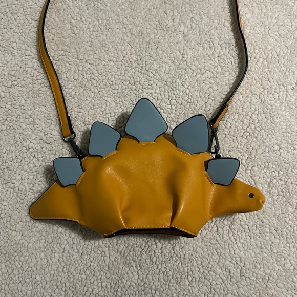 Dinosaur Purse Yellow Stegosaurus Purse Crossbody Bag Small Faux Leather Purse - Picture 10 of 10